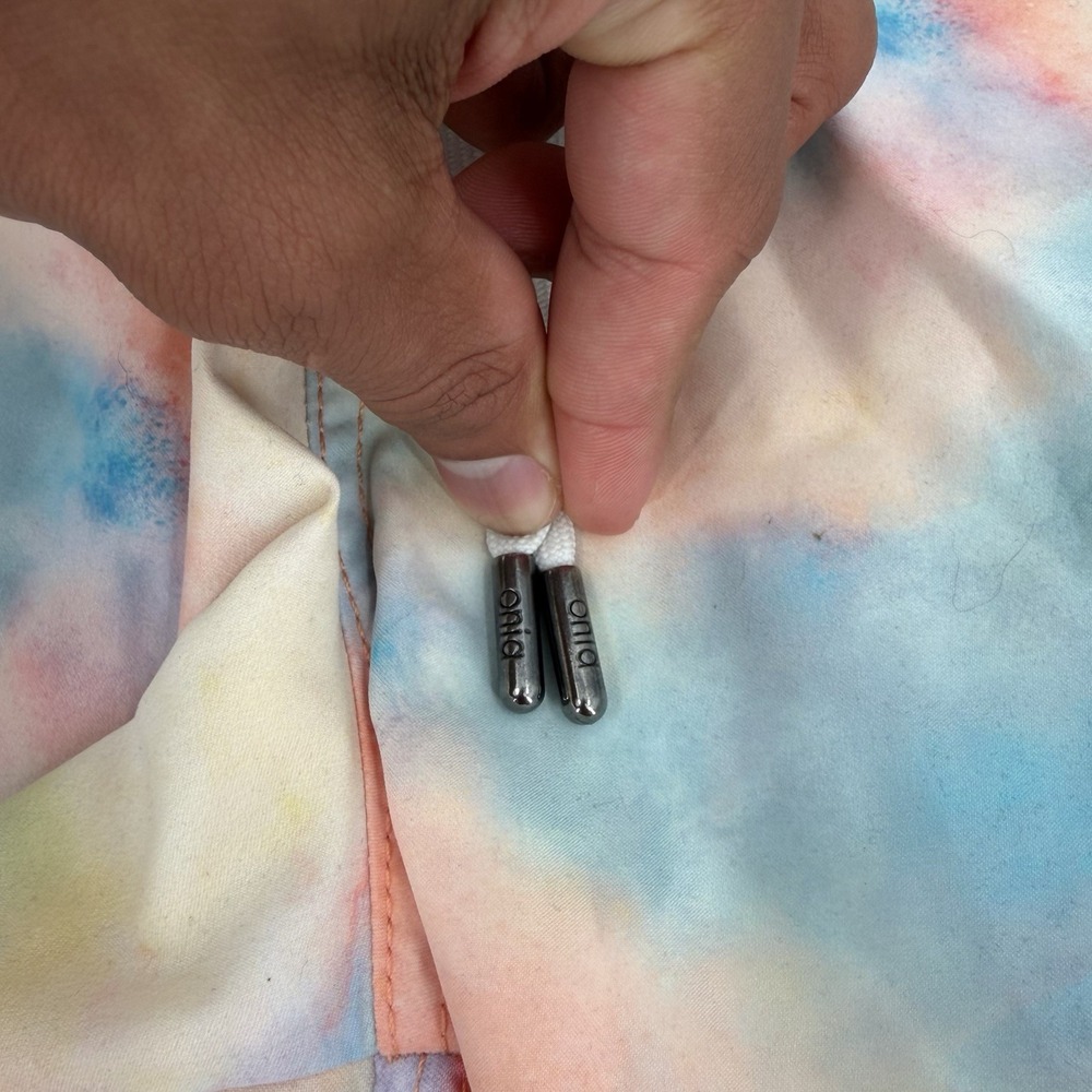 Onia The Charles Swim Trunks Men's M Pastel Tie Dye Liner Zip Pocket 5" Inseam‎ - Picture 9 of 11